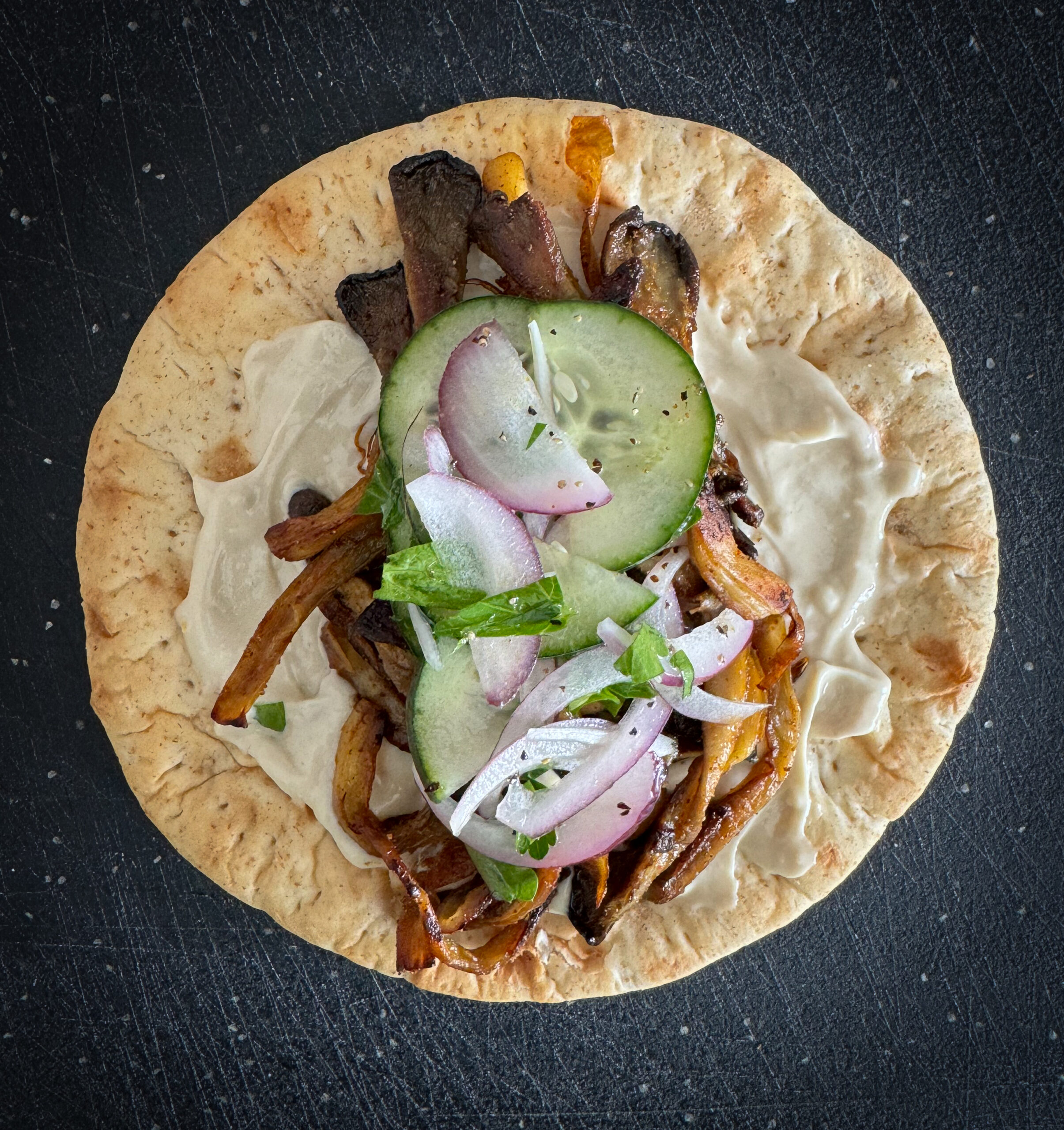 vegan oyster mushroom shwarma